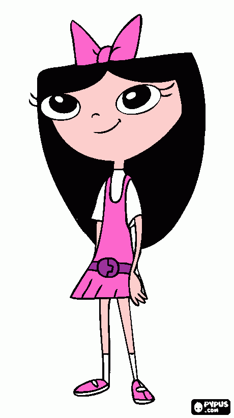 issabella phineas e ferb para colorir e imprimir