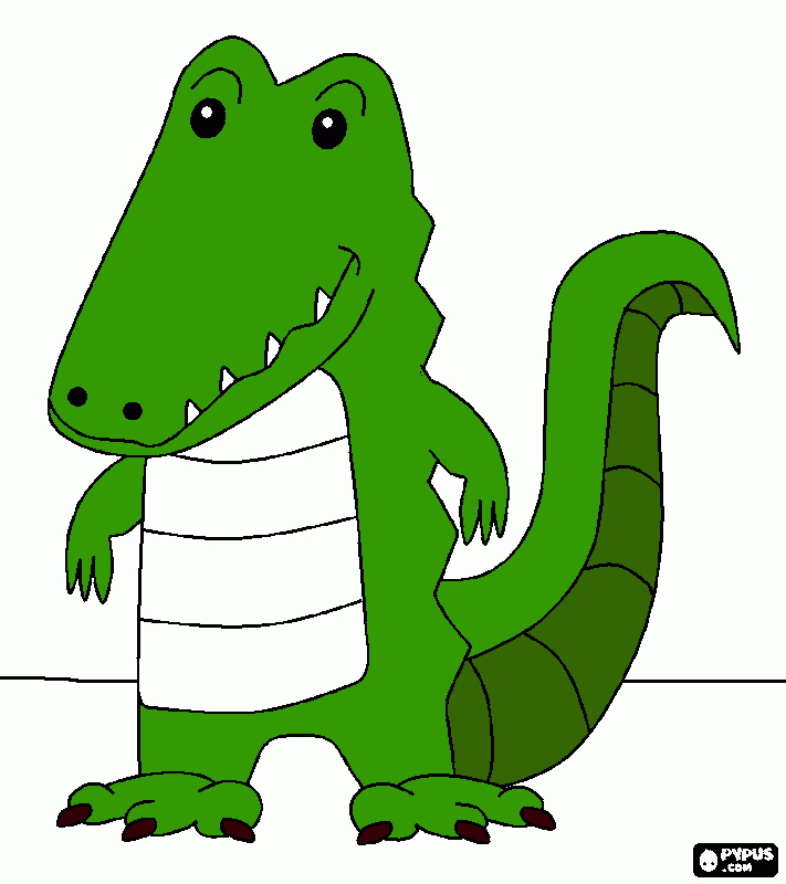 jacaré pintado para colorir e imprimir