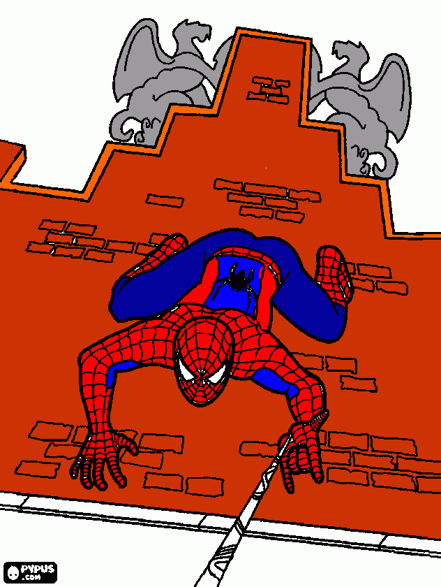 jake rire com a roupa do homem aranha para colorir e imprimir