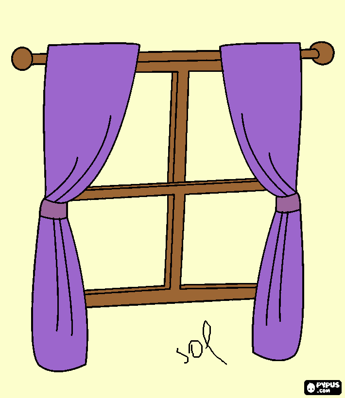 janela com guilhotina aberta para colorir e imprimir