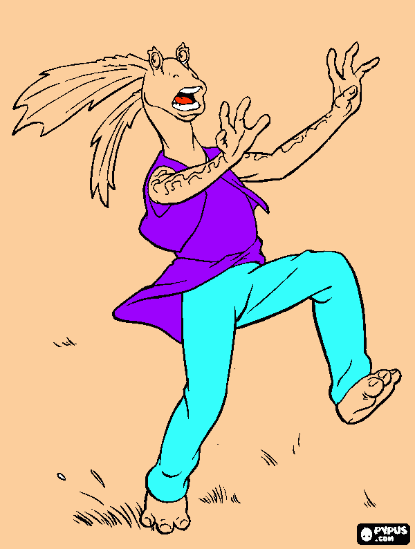 JAR JAR BINKS para colorir e imprimir