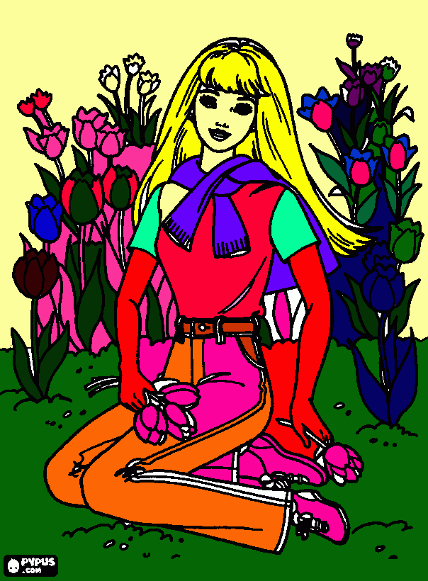 jardim barbie para colorir e imprimir