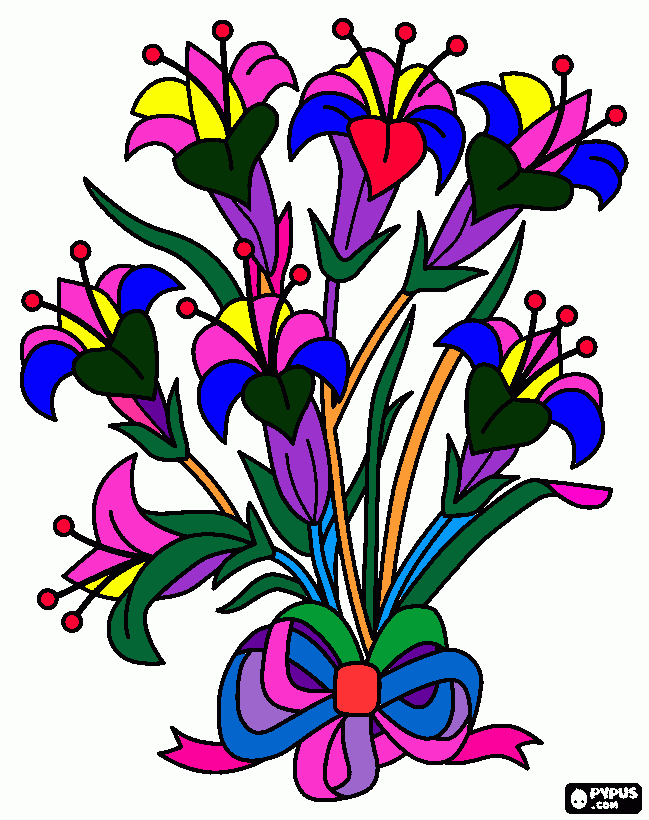 jarro de flores para colorir e imprimir