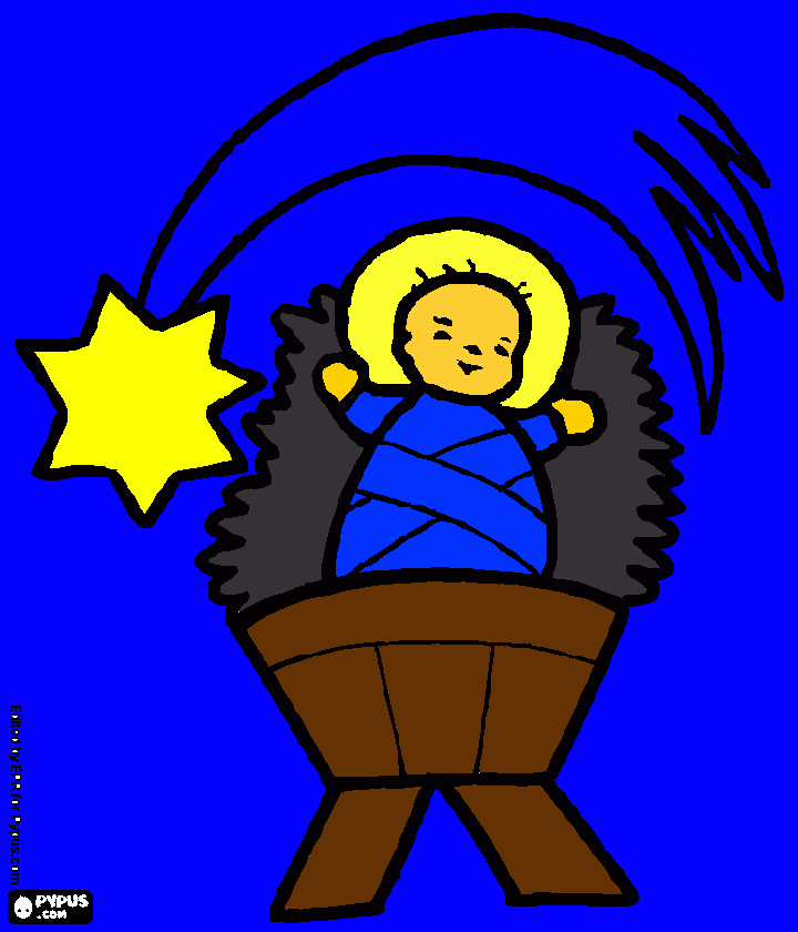 jesus a estrela de natal para colorir e imprimir