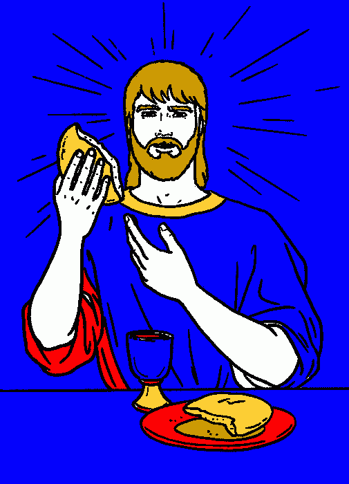 jesus compartilhando para colorir e imprimir