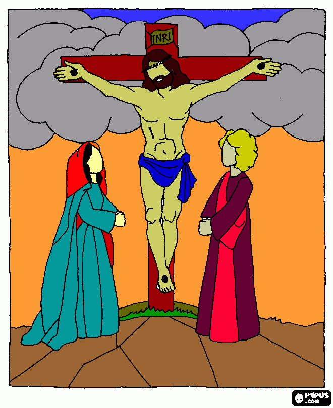 jesus crucificado para colorir e imprimir