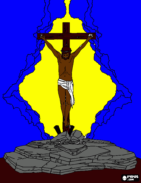 JESUS crussificado para colorir e imprimir