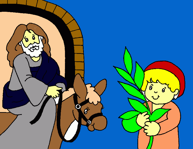 jesus domingo de ramos para colorir e imprimir