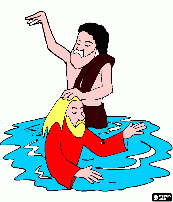 jesus e joão batista para colorir e imprimir
