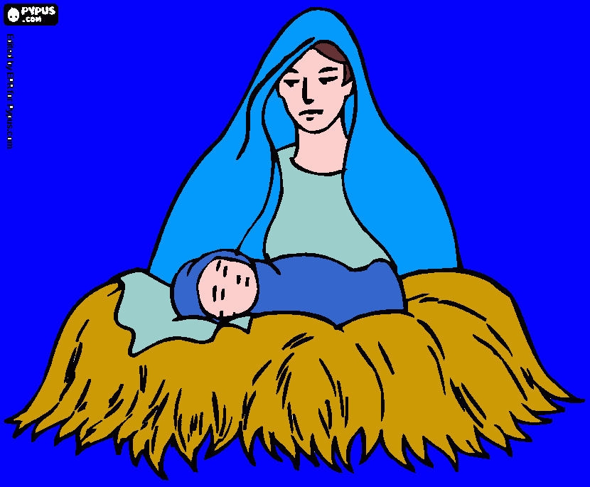 jesus e maria para colorir e imprimir