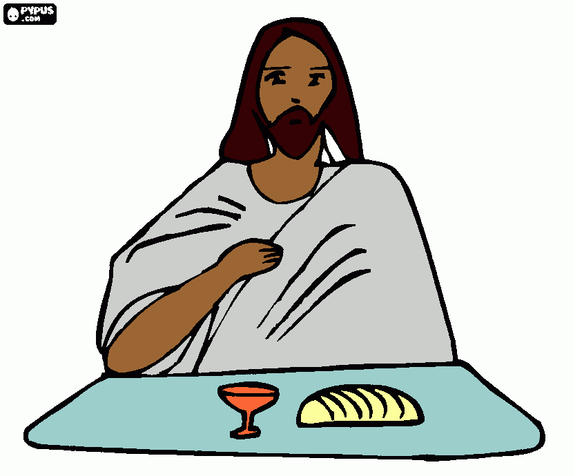 jesus e o pão da vida e o vinho da savação para colorir e imprimir