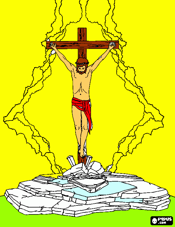 jesus morto para colorir e imprimir