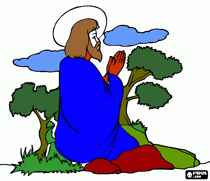 JESUS NO MONTE DAS OLIVEIRAS para colorir e imprimir