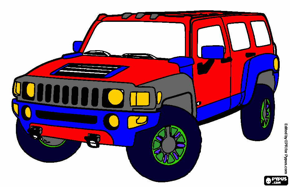 jipe colorido por Valéria para colorir e imprimir