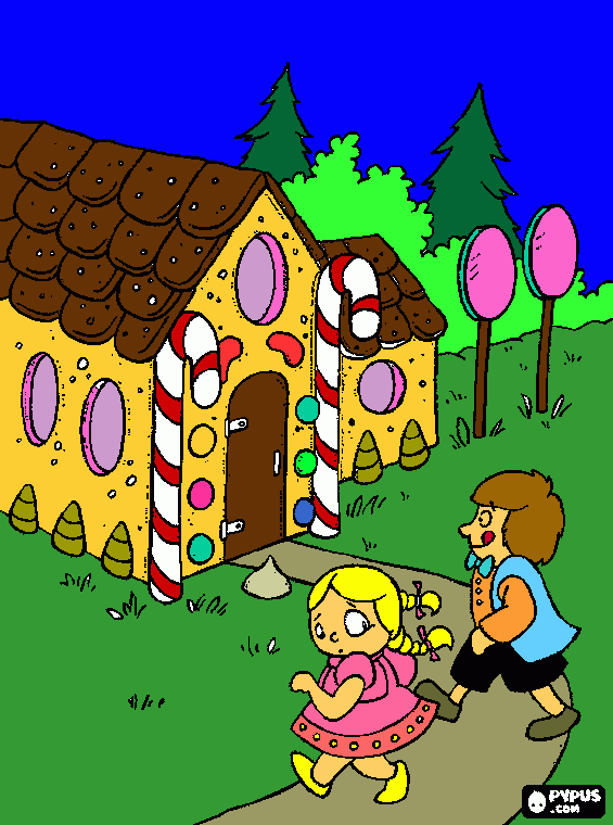 joao e maria casa de doces para colorir e imprimir