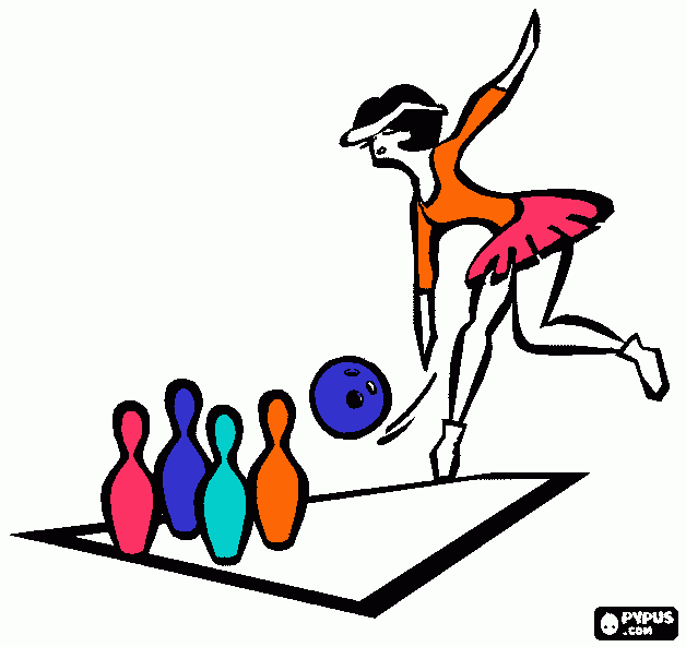 Jogando boliche para colorir e imprimir