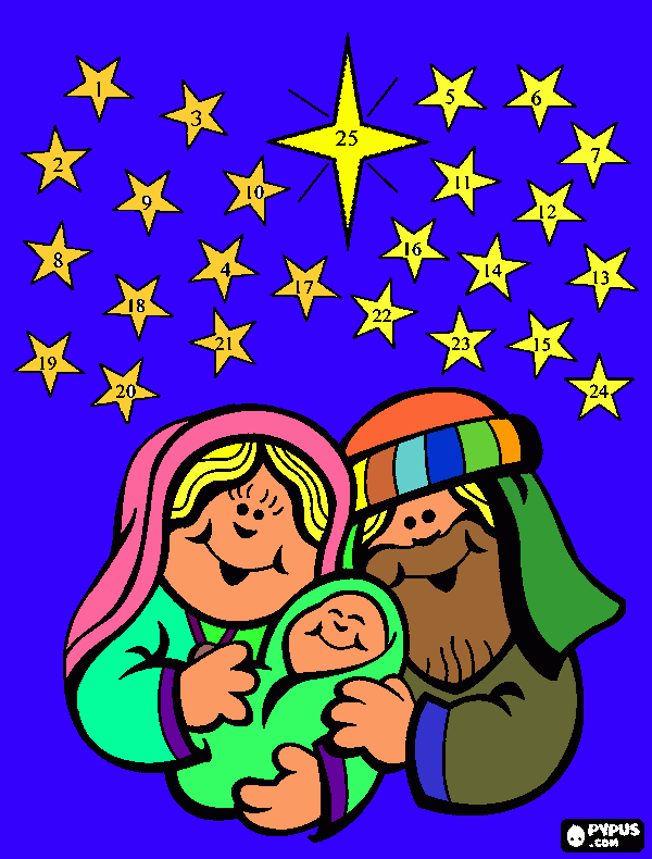 josé, jesus e maria para colorir e imprimir