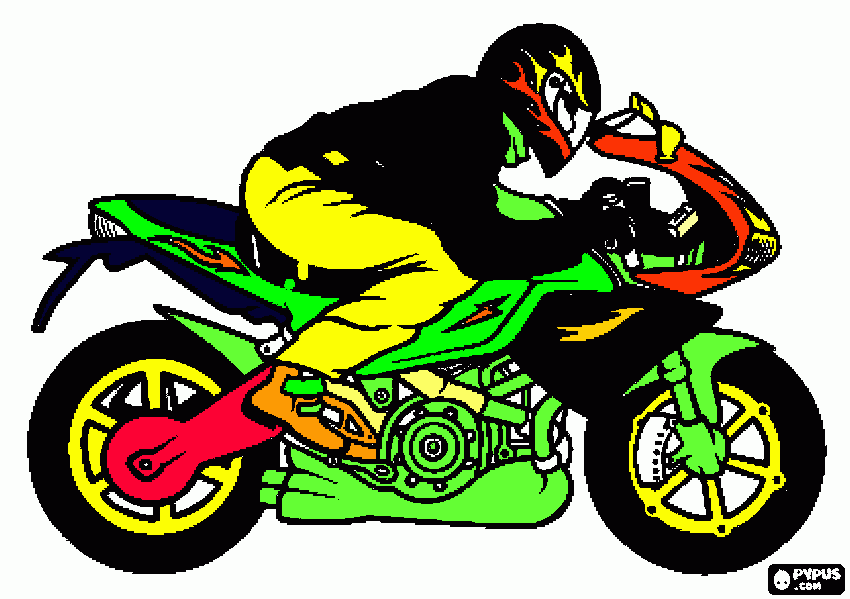 juan mini moto para colorir e imprimir