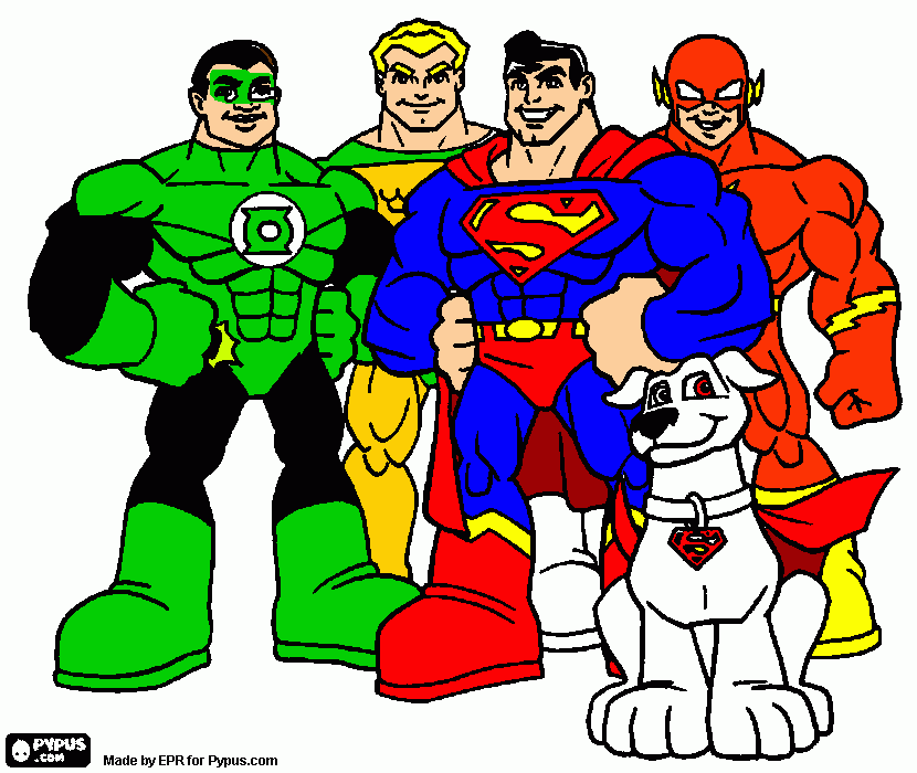 JUSTICE LEAGUE: KIDS OF FOUR TOUR MAN TEEN para colorir e imprimir