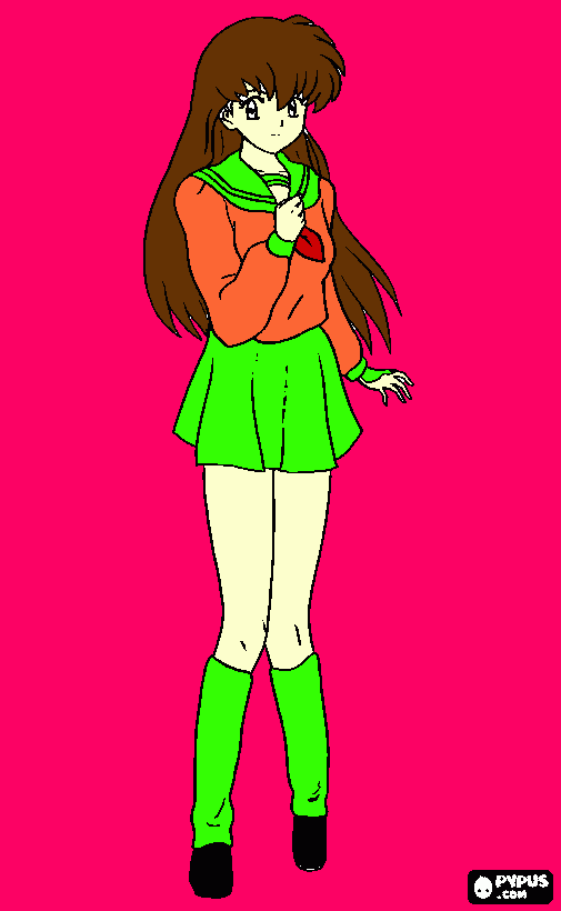 kagome higurashi irmã de kikyo para colorir e imprimir