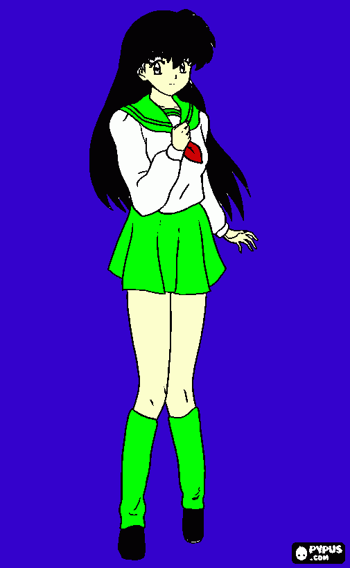 kagome higurashi para colorir e imprimir