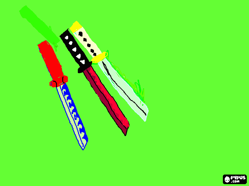 katanas para colorir e imprimir