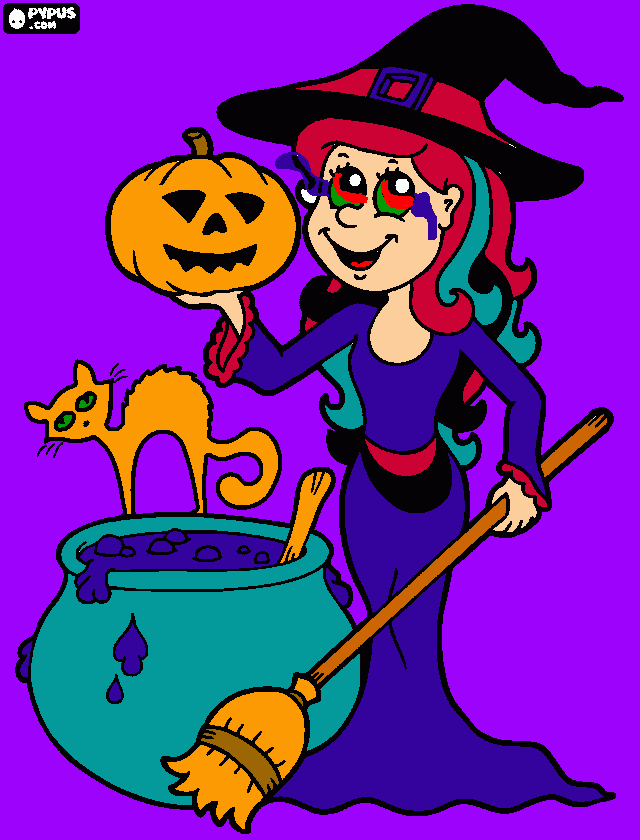 kattherynne no dia das bruxas(19/10/2014 k g b) para colorir e imprimir