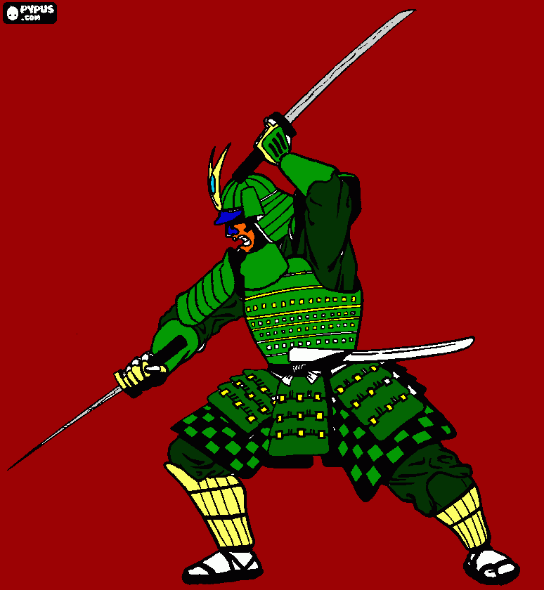 Kibito o samurai demonio antes da morte para colorir e imprimir