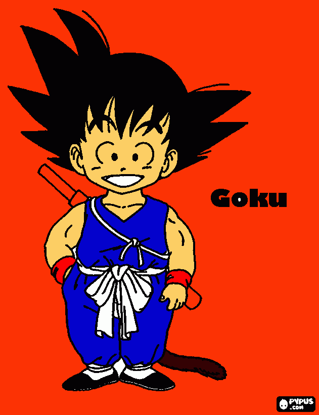 kid goku 3 para colorir e imprimir