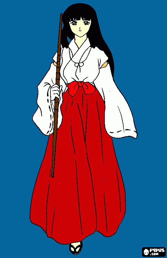 kikyo a guardiam da joia de 4 almas para colorir e imprimir