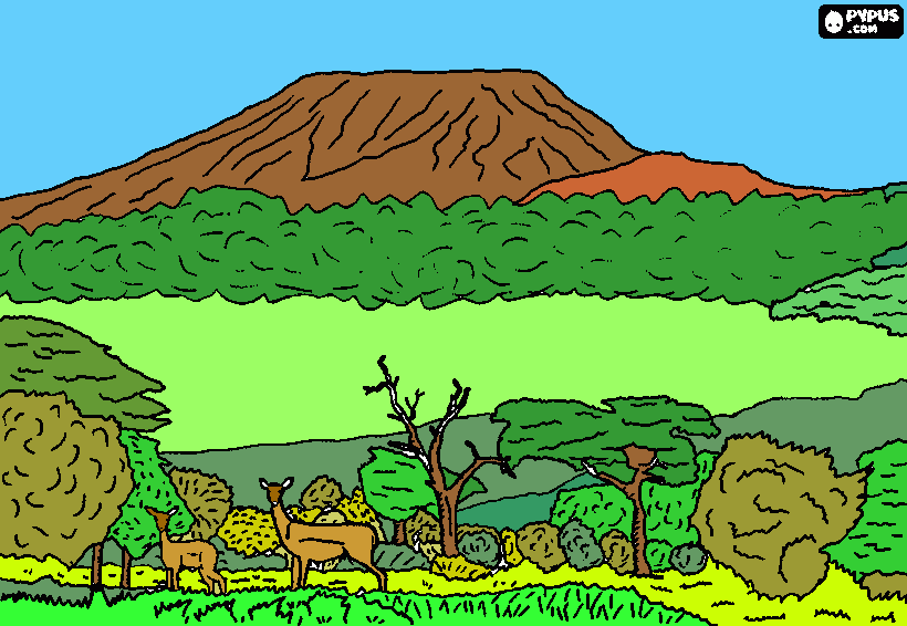 Kilimanjaro para colorir e imprimir
