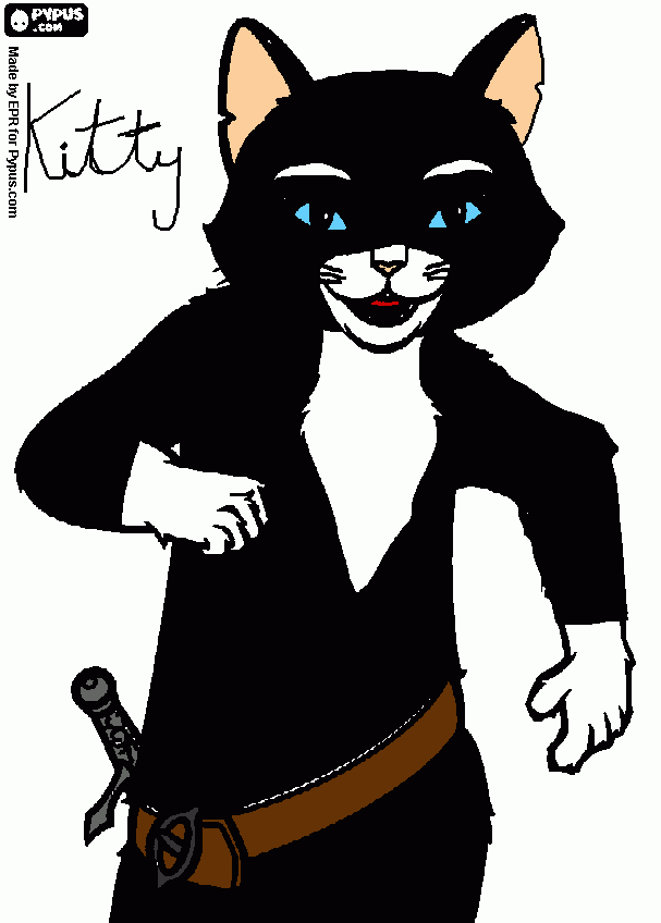 kitty pata mansa para colorir e imprimir