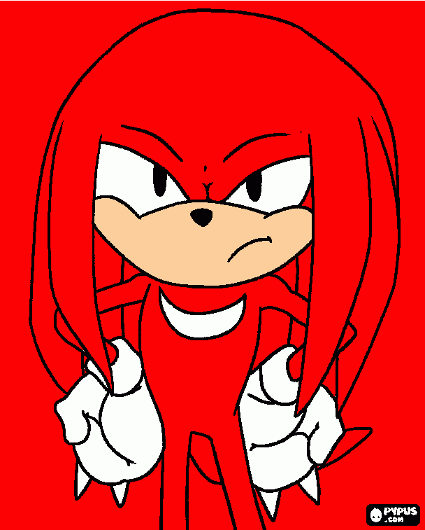Knuckles The Echidna para colorir e imprimir