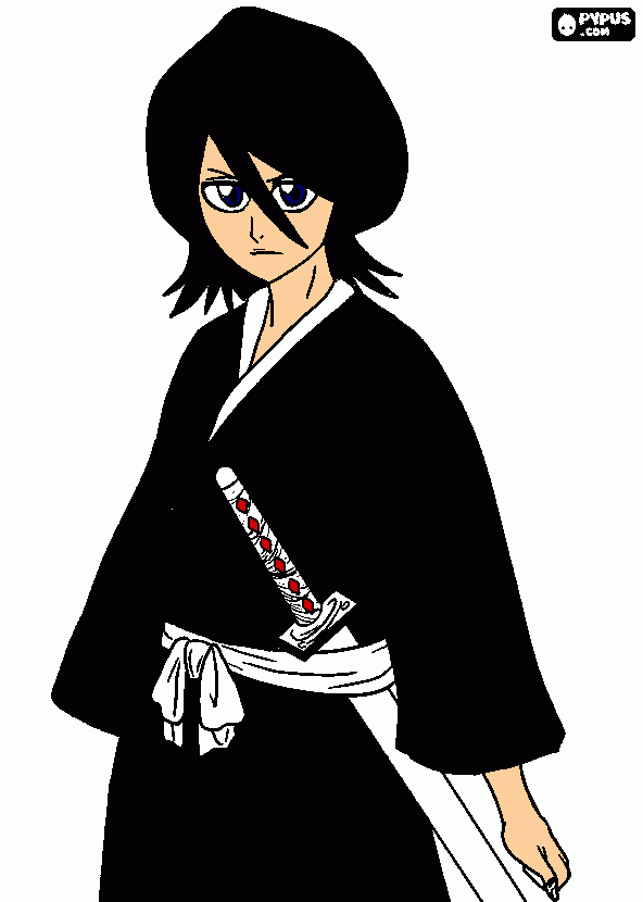 Kuchiki Rukia shinigami para colorir e imprimir
