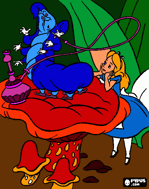 lagarta e alice para colorir e imprimir