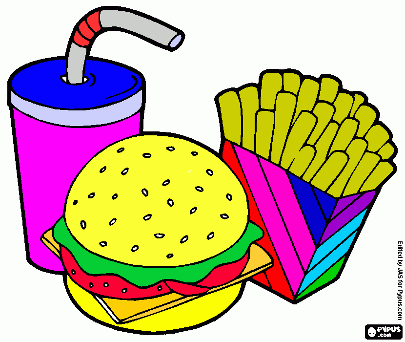lanche  gostoso para colorir e imprimir