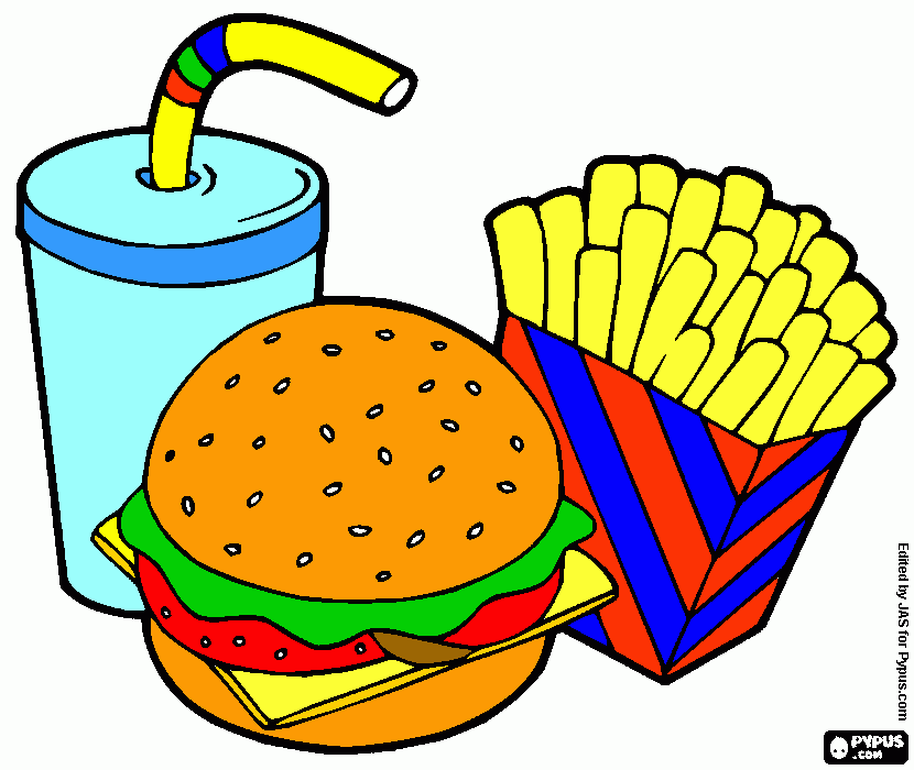 Lanche para colorir e imprimir