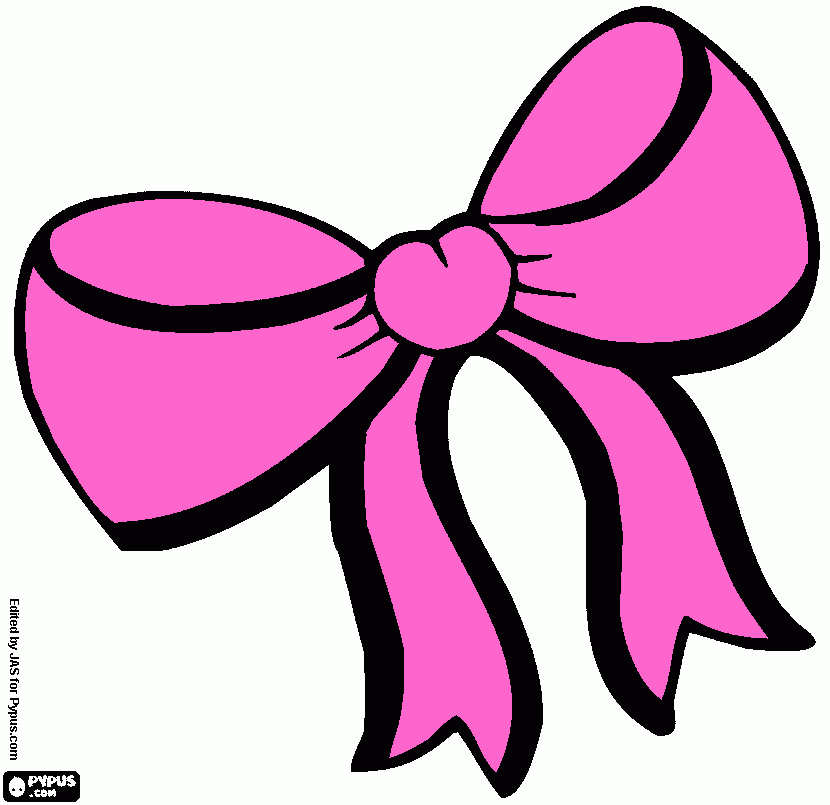 Laço rosa para colorir e imprimir