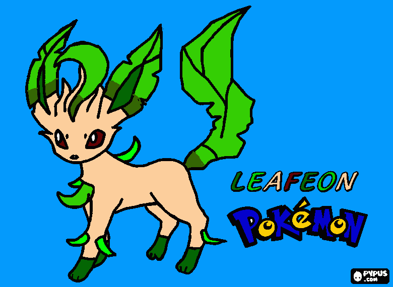 leafeon pokémon para colorir e imprimir