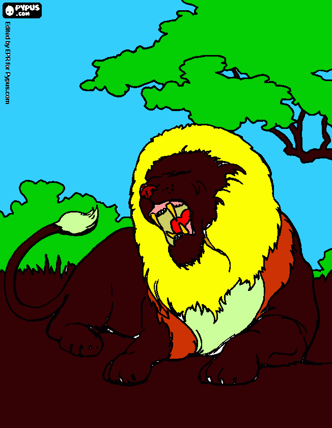 leao negro para colorir e imprimir
