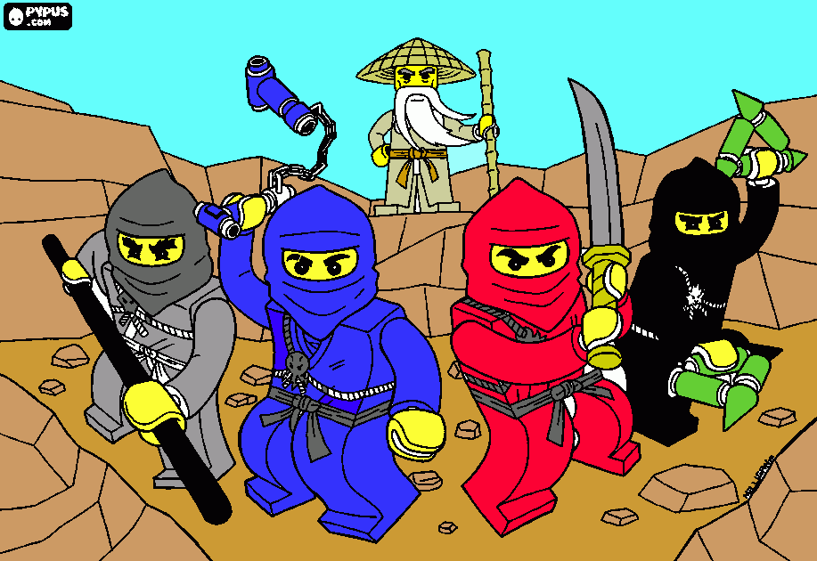 lego ninja para colorir e imprimir