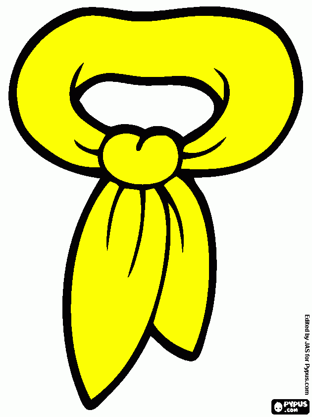 lenco amarelo para colorir e imprimir