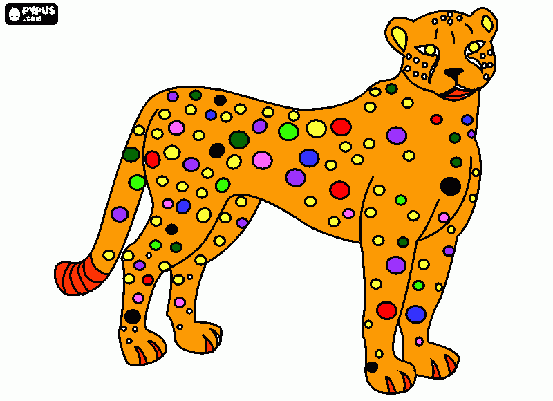 Leopardo Simba para colorir e imprimir