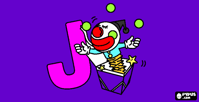 letra J colorida para colorir e imprimir