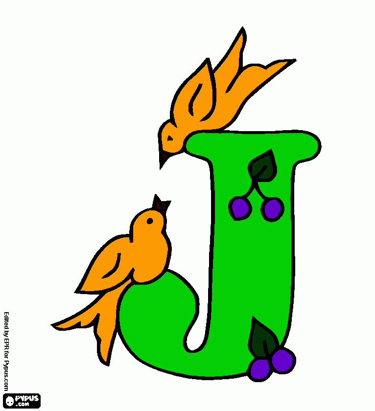 Letra J para colorir e imprimir