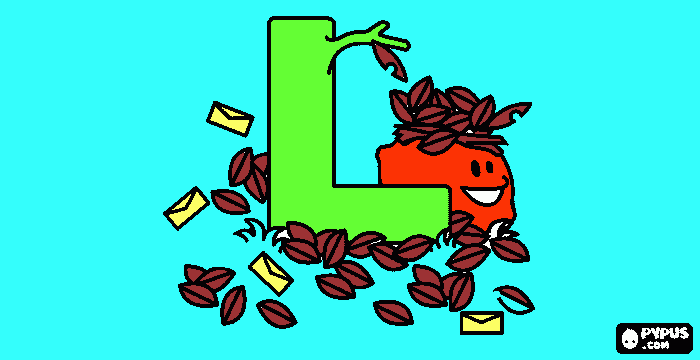 letra L colorida para colorir e imprimir