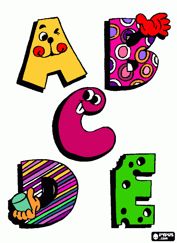 letras a b c d e  para colorir e imprimir