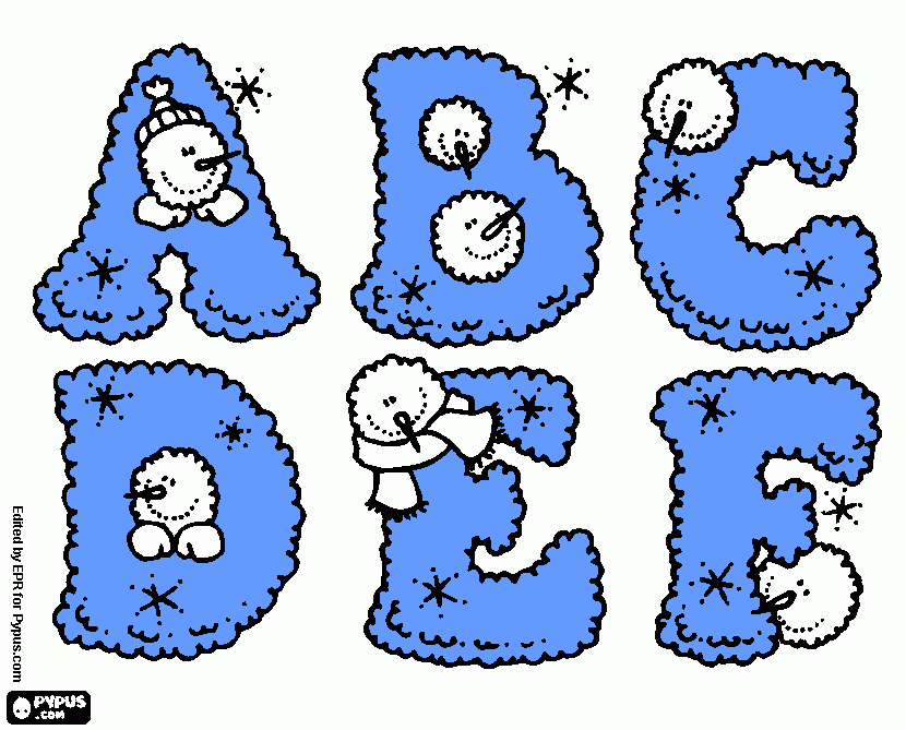 LETRAS INVERNO 01 para colorir e imprimir
