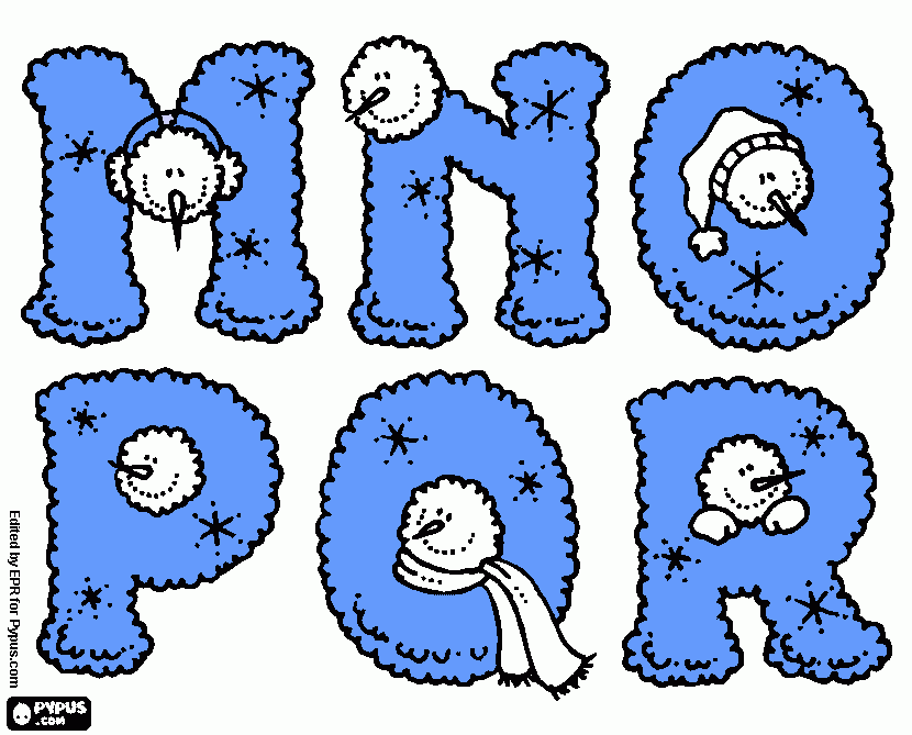 LETRAS INVERNO 03 para colorir e imprimir