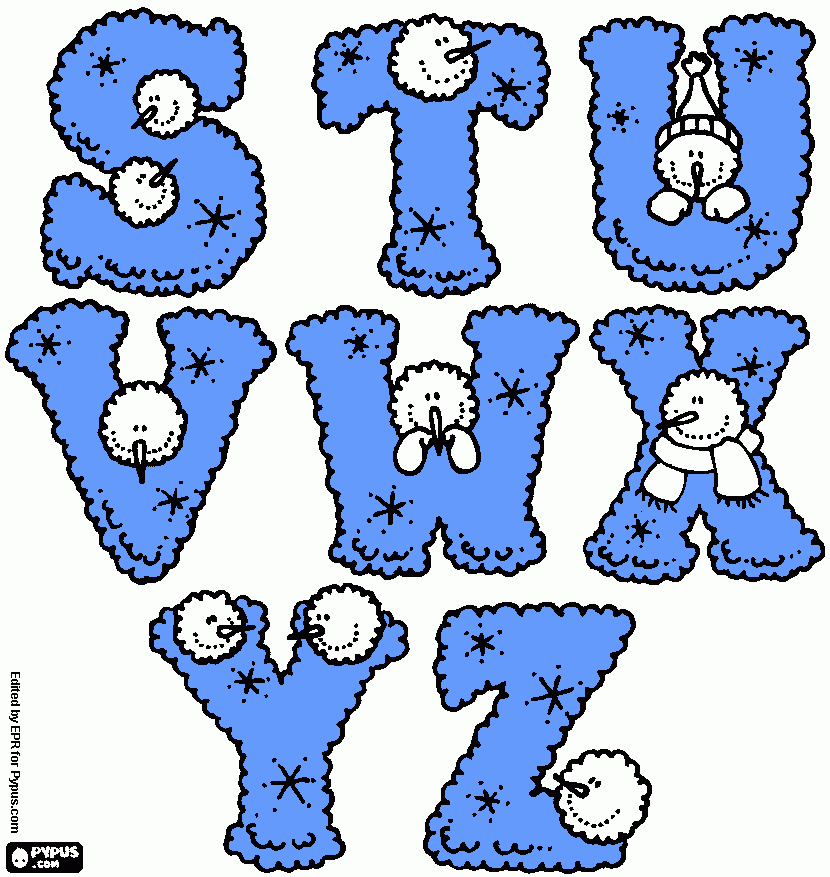 LETRAS INVERNO - 04 para colorir e imprimir